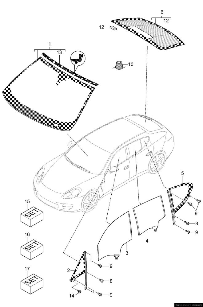تصویر محصول شیشه عقب پورشه پانامرا 4S سال 2012