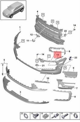 تصویر محصول دیاق سپر جلو پورشه ماکان سال 2017