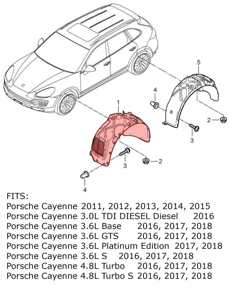 تصویر محصول گلگیر جلو چپ پورشه کاین S سال 2012