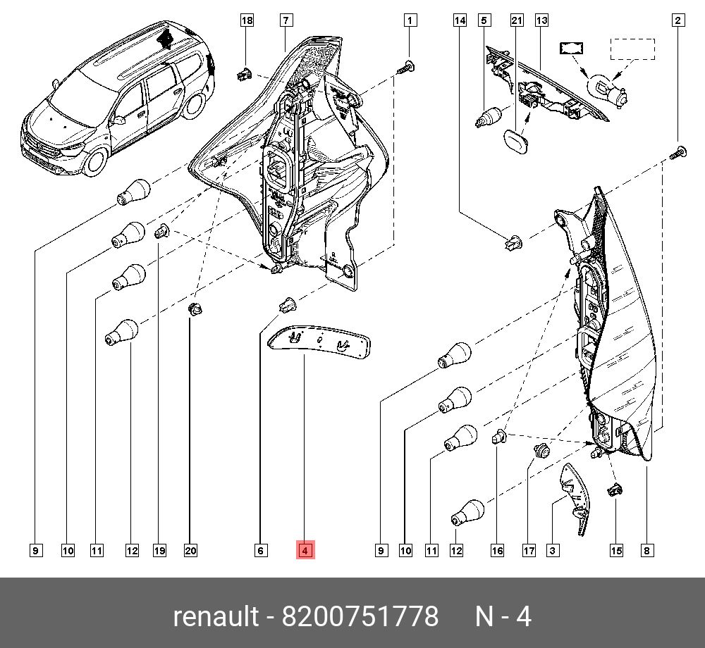 تصویر محصول شبرنگ راست رنو سیمبل PE سال 2016