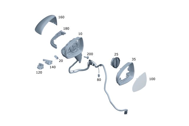 تصویر محصول آینه بغل راست بنز EQE SUV 500 سال 2025