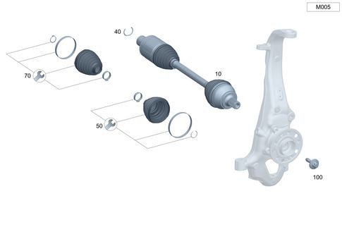 تصویر محصول توپی چرخ جلو چپ بنز EQE SUV 500 سال 2025