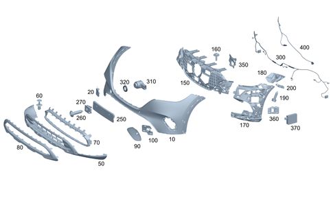 تصویر محصول توری سپر جلو بنز EQE SUV 500 سال 2025